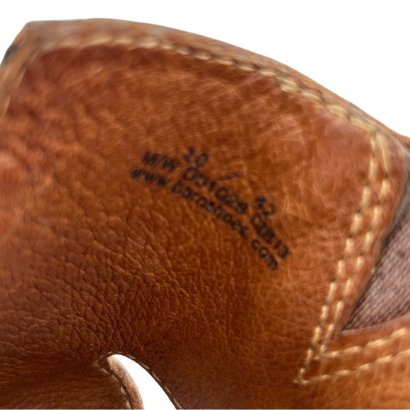 BORN Brown Leather Wedge Slide Sandals 10 - Picture 9 of 11